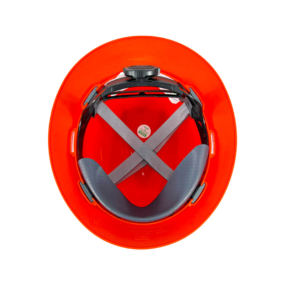 Kit Casco MSA color Naranja + Visera Jyrsa + Barbiquejo Genérico