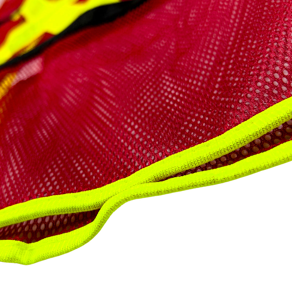 Chaleco de Malla color Rojo con bies de alta visibilidad
