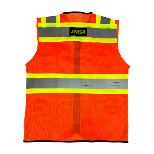 Chaleco JYRSA Tipo Jersey Modelo Spartan 1340 con Reflejante Color Anaranjado de Alta Visibilidad