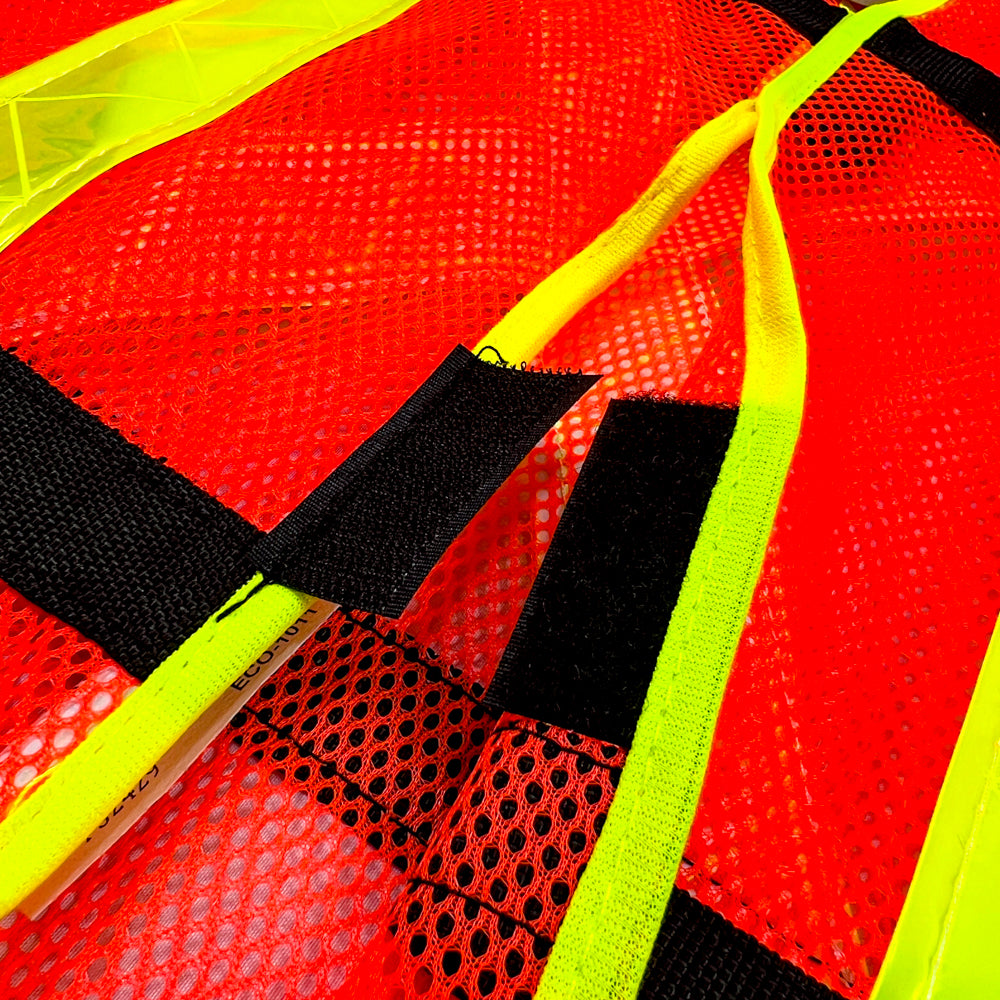 Chaleco de Malla color Naranja con bies de alta visibilidad