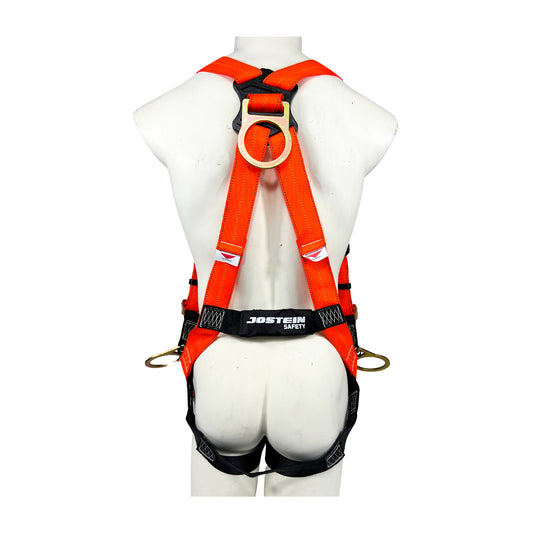 Arnés Poliéster color Naranja para cuerpo completo con 3 argollas tipo “D”