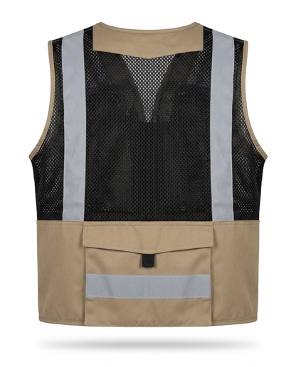 Chaleco Gabardina Tipo Cazador Beige