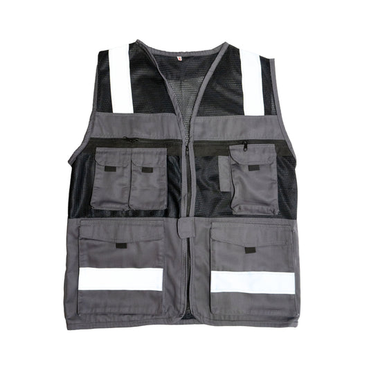 Chaleco Gabardina Tipo Cazador Gris