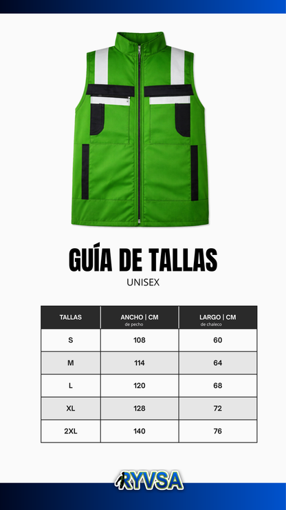 Chaleco De Seguridad Reflejante Jersey Verde Bandera