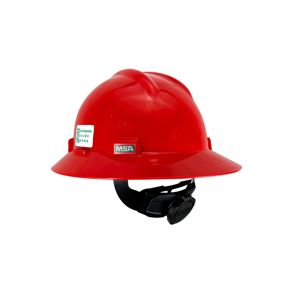 Casco MSA Ala Ancha Rojo