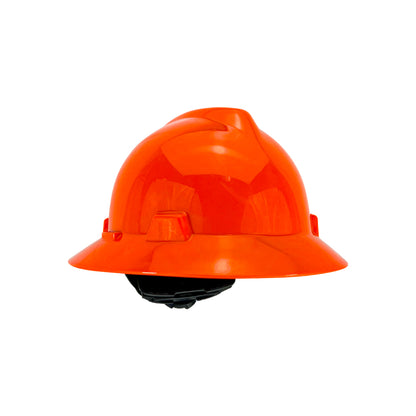 Kit Casco MSA color Naranja + Visera Jyrsa + Barbiquejo Genérico