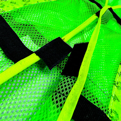 Chaleco de Malla color Verde con bies de alta visibilidad