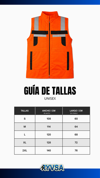 Chaleco De Seguridad Reflejante Jersey Naranja