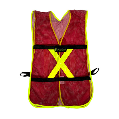 Chaleco de Malla color Rojo con bies de alta visibilidad
