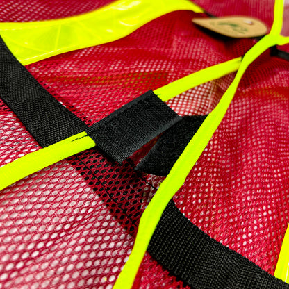 Chaleco de Malla color Rojo con bies de alta visibilidad