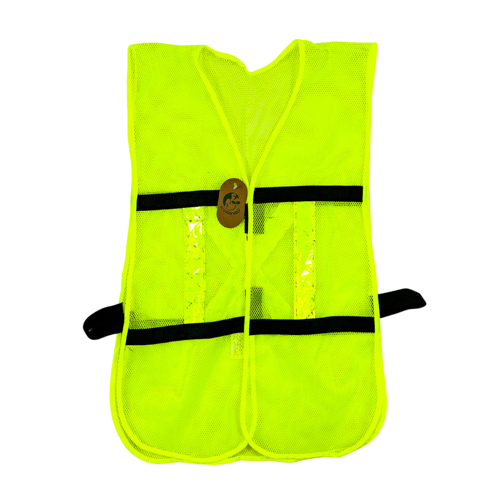 Chaleco de Malla color Amarillo con bies de alta visibilidad