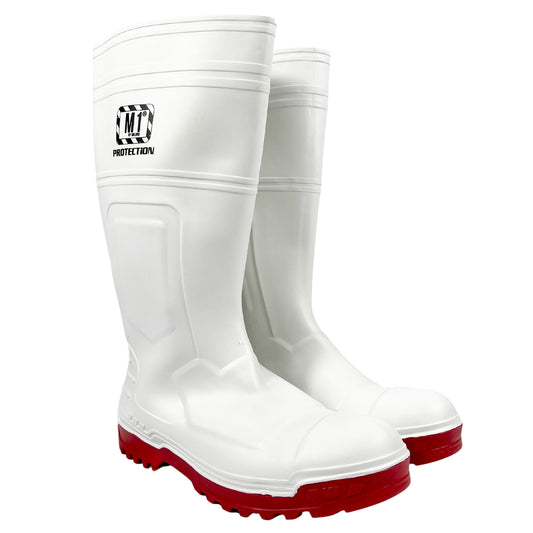 Botas Sanitarias de PVC Hule color Blanco con Casquillo Industria