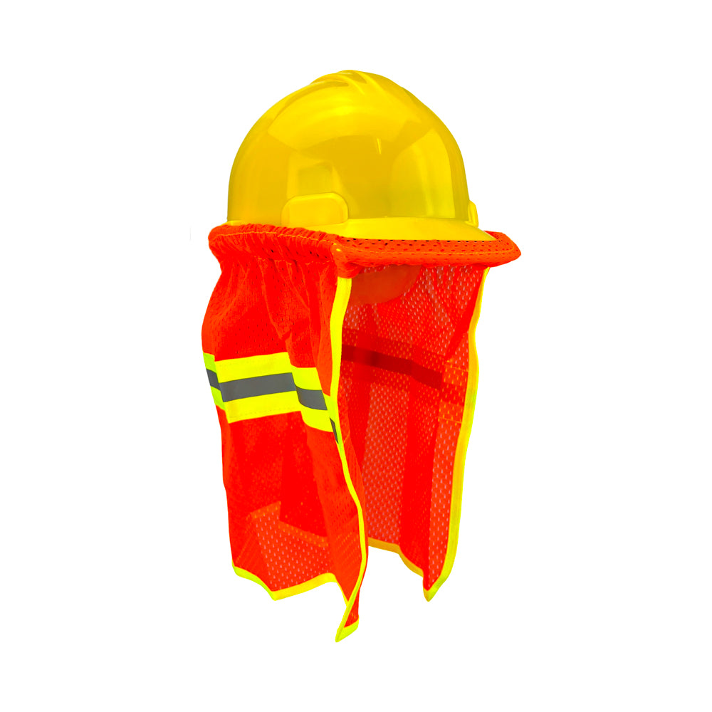 Cubrenuca Anaranjado HV con elástico para casco tipo cacucha