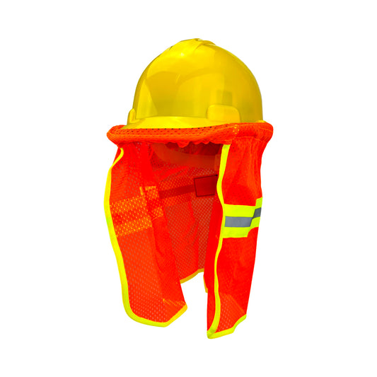 Cubrenuca Anaranjado HV con elástico para casco tipo cacucha