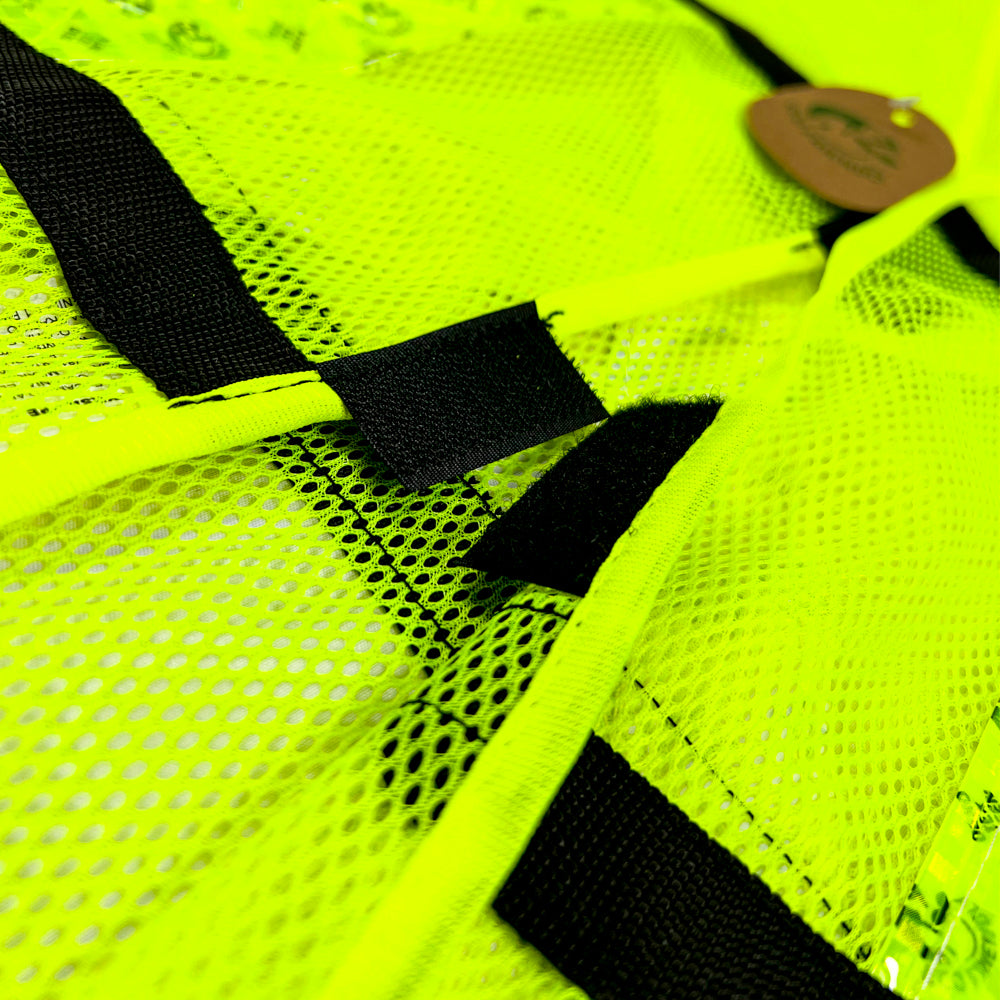 Chaleco de Malla color Amarillo con bies de alta visibilidad