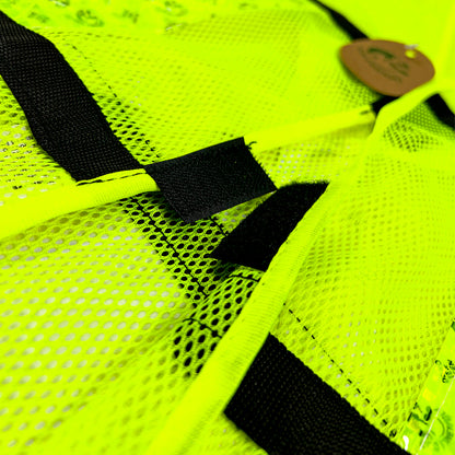 Chaleco de Malla color Amarillo con bies de alta visibilidad