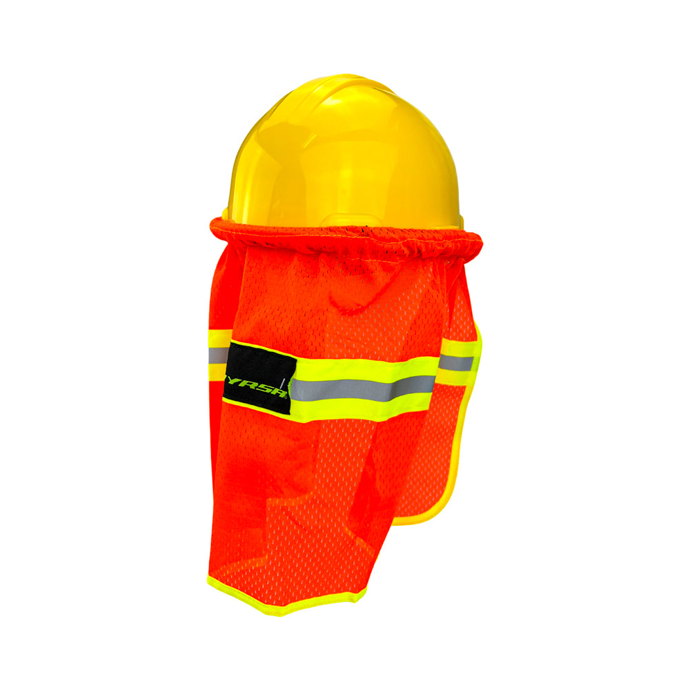 Cubrenuca Anaranjado HV con elástico para casco tipo cacucha