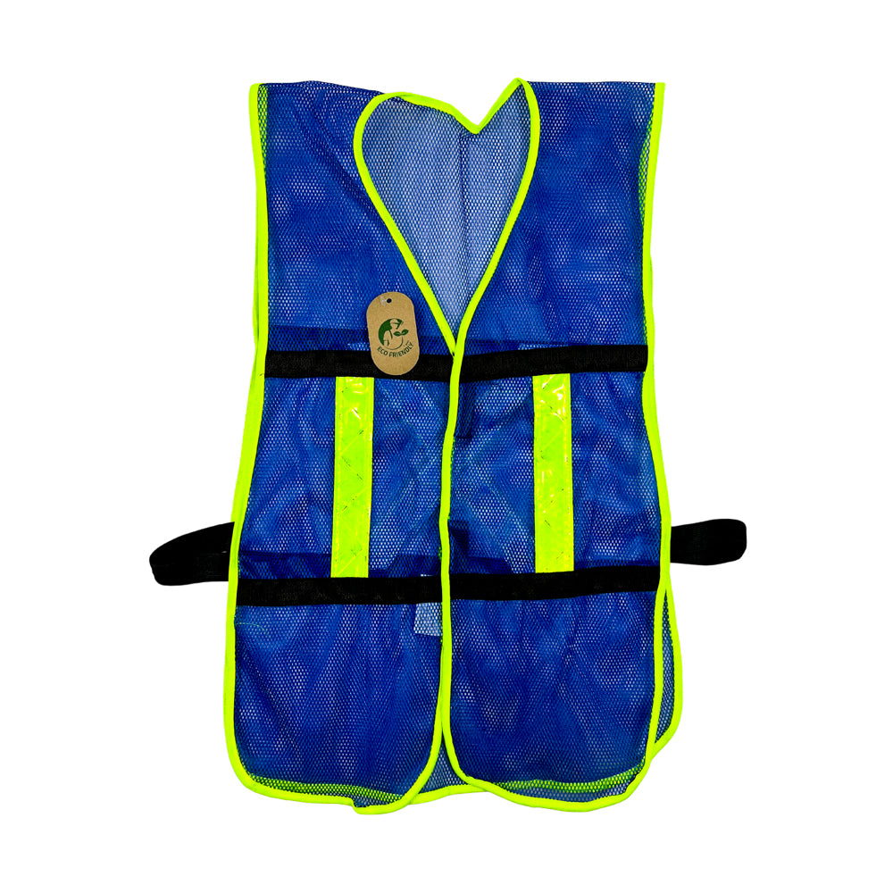Chaleco de Malla color Azul con bies de alta visibilidad