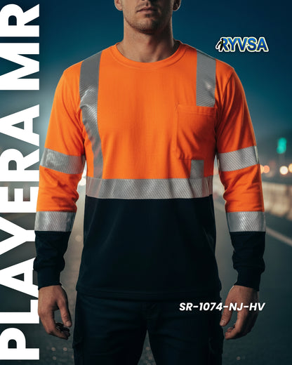 Camisa Naranja Manga Larga MR