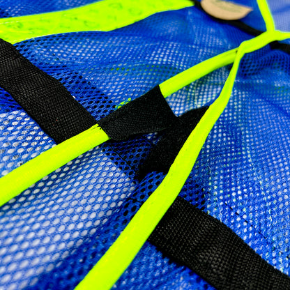 Chaleco de Malla color Azul con bies de alta visibilidad