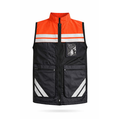 Chaleco Jersey Reflectante Engineer color Negro-Naranja
