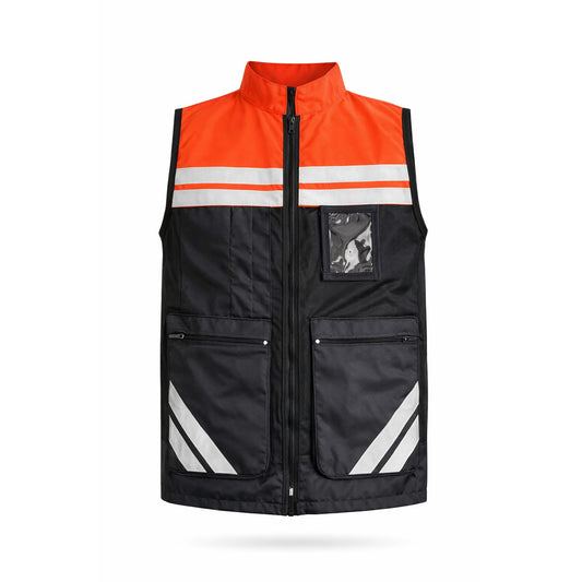Chaleco Jersey Reflectante Engineer color Negro-Naranja