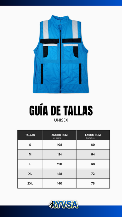 Chaleco De Seguridad Reflejante Jersey Celeste