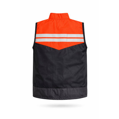 Chaleco Jersey Reflectante Engineer color Negro-Naranja