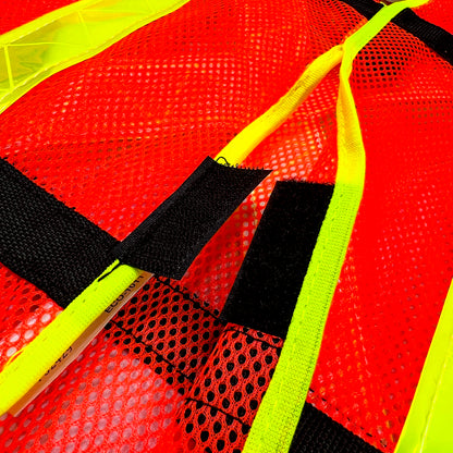 Chaleco de Malla color Naranja con bies de alta visibilidad