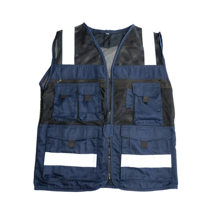 Chaleco Gabardina Tipo Cazador Azul Marino
