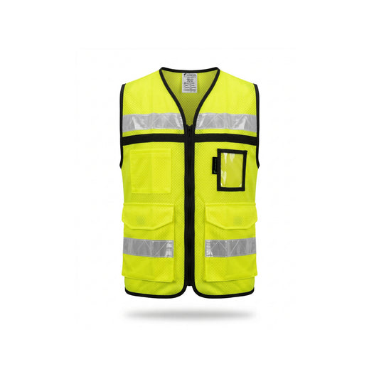 Chaleco Jersey tipo rescatista con costados abiertos Amarillo