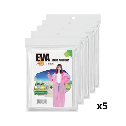 Impermeable Gabardina Chubasquero Traslucido Paq con 5 Pzs