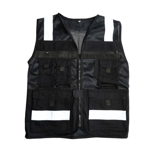 Chaleco Gabardina Tipo Cazador Negro