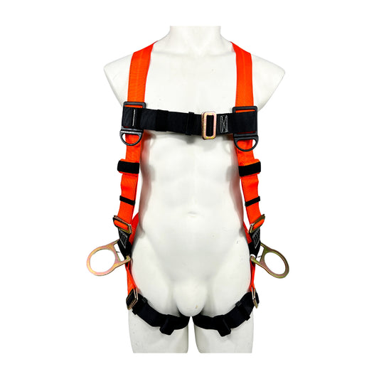 Arnés Poliéster color Naranja para cuerpo completo con 3 argollas tipo “D”