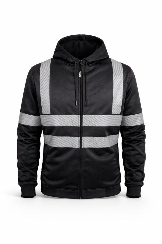Sudadera Con Capucha Seguridad Alta Visibilidad Ansi Jyrsa Color Negro