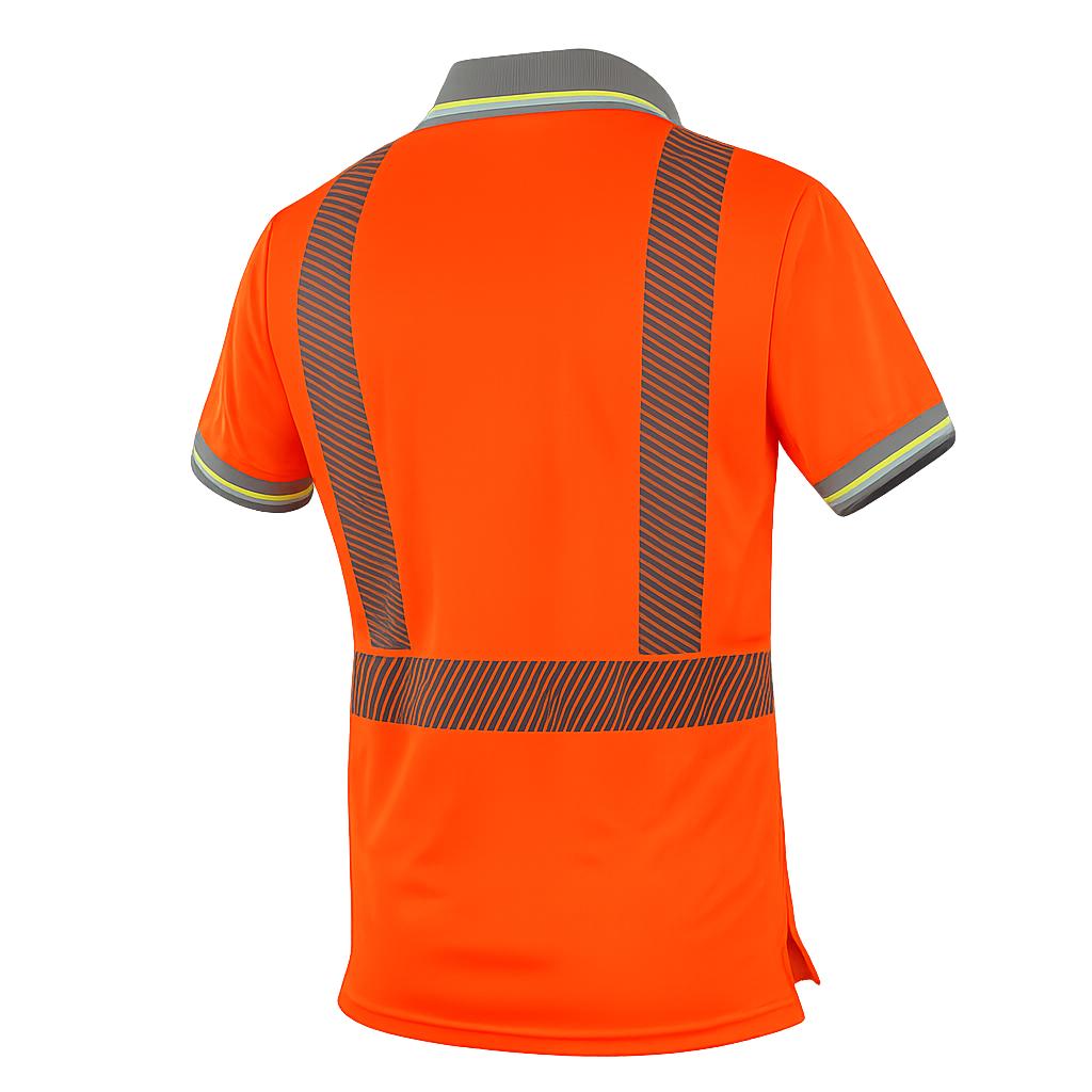 Camisa de cuello Tipo Polo de Alta Visibilidad Anaranjada