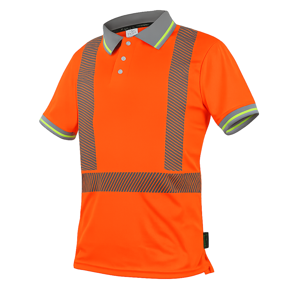 Camisa de cuello Tipo Polo de Alta Visibilidad Anaranjada