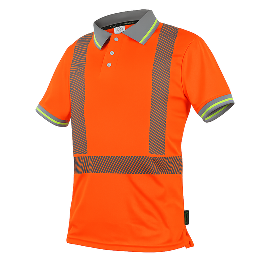 Camisa de cuello Tipo Polo de Alta Visibilidad Anaranjada