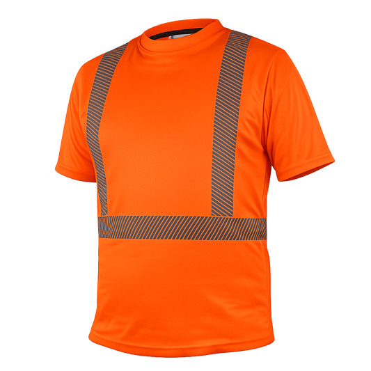 Camisa de cuello redondo de Alta Visibilidad Anaranjada