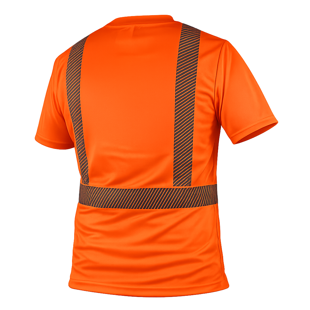 Camisa de cuello redondo de Alta Visibilidad Anaranjada