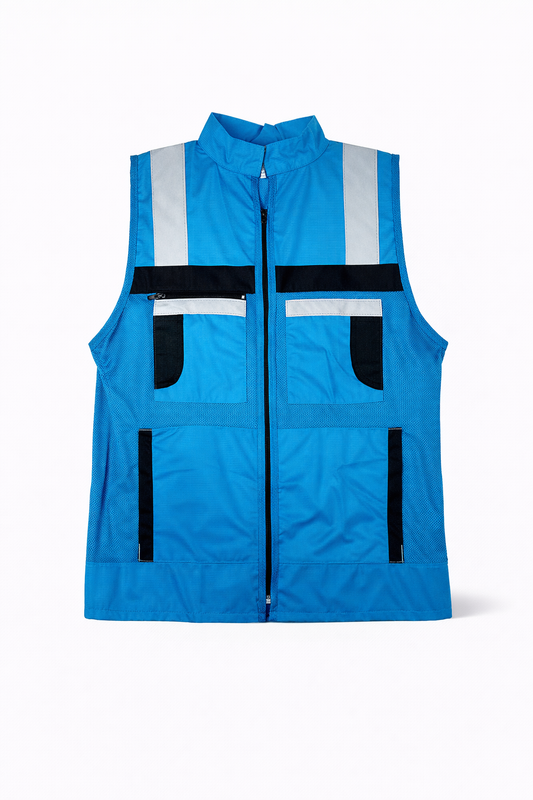 Chaleco De Seguridad Reflejante Jersey Celeste
