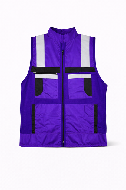 Chaleco De Seguridad Reflejante Poliester Algodón Morado