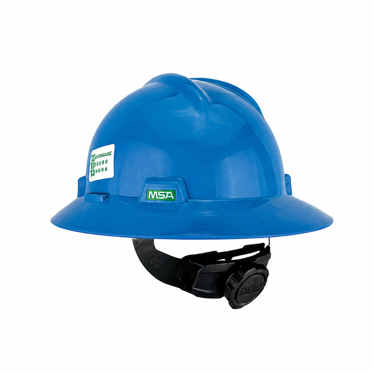 Kit Casco MSA color Azul + Visera Jyrsa + Barbiquejo Genérico