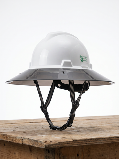 Kit Casco MSA color Blanco + Visera Jyrsa + Barbiquejo Genérico