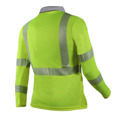 Camisa de Cuello Tipo Polo de Alta Visibilidad Manga Larga