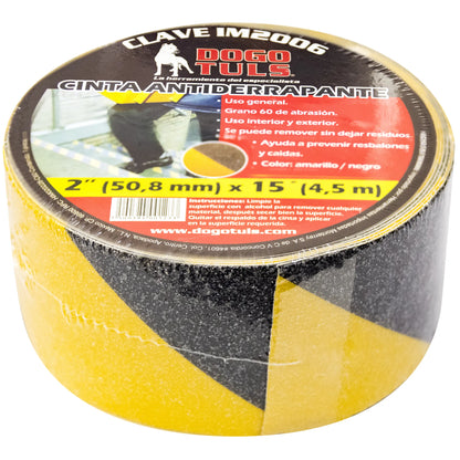 CINTA ANTIDERRAPANTE 2"X15´ AMARI/NEGRO - IM2006