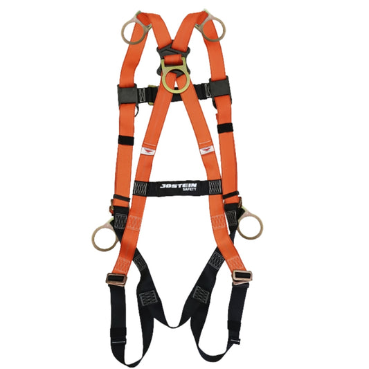 Arnés Poliéster color Naranja para cuerpo completo con 5 argollas tipo “D” Modelo JTH-A3P