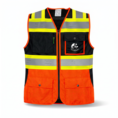 Chaleco de Seguridad Tipo Jersey Alta Visibilidad Naranja/Negro