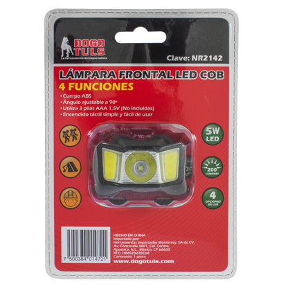 LÁMPARA FRONTAL LED COB 4 FUNCIONES - NR2142