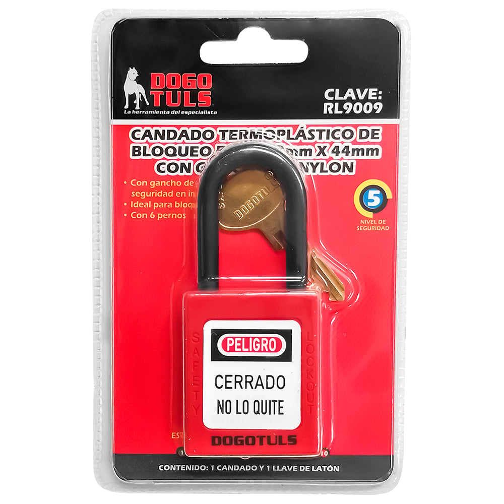 CANDADO BLOQUEO ROJO NY GANCHO NYLON - RL9009